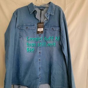 Cowgirl tuff denim long sleeve rodeo shirt